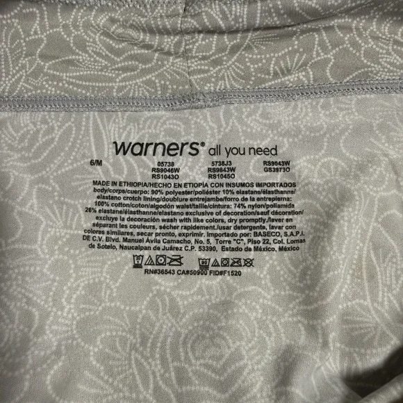 Warner's Brief Underwear Women's M/6 High Waist No Pinch Panty Beige Navy 2 pair - Picture 6 of 9